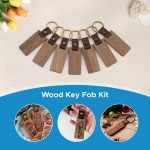 Omtech Wooden Keychain with Stainless Steel Ring